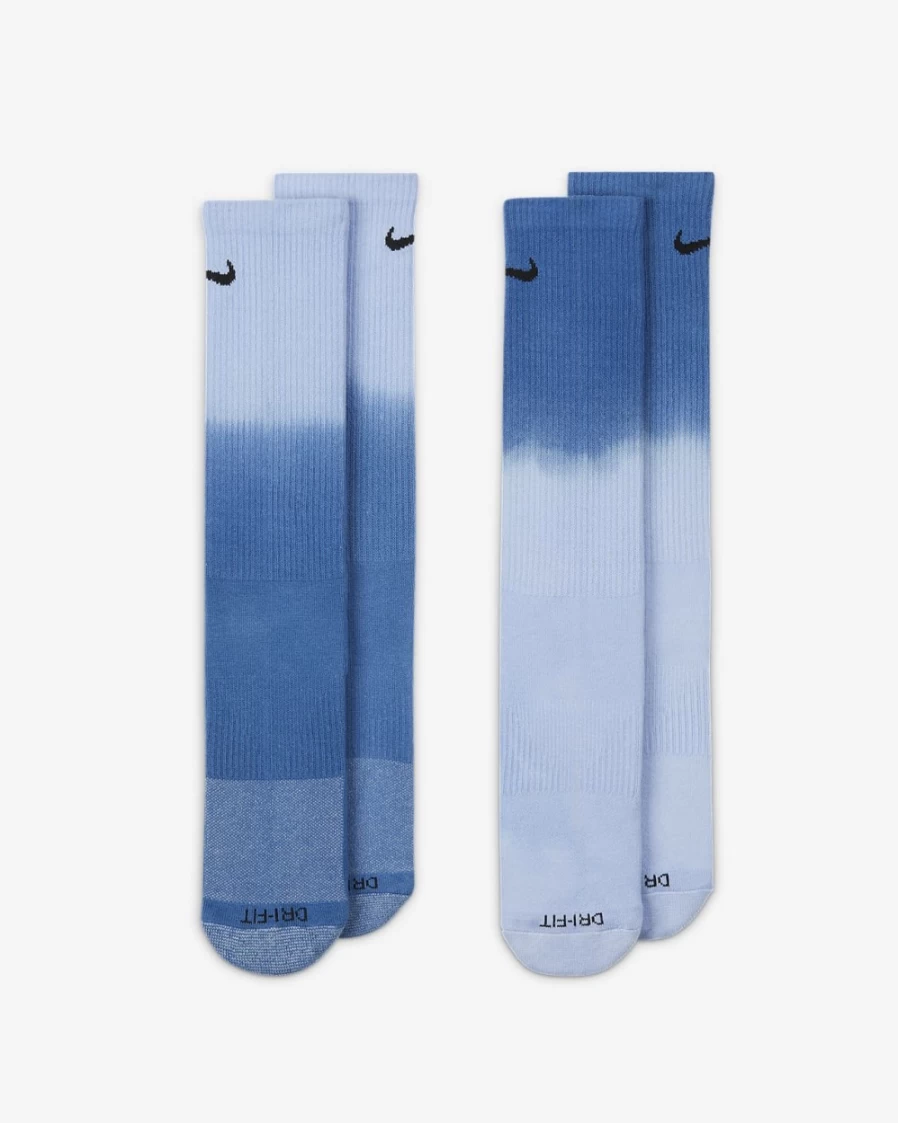 Nike Everyday Plus Cushioned Crew Socks for Men & Women - Multi-Color (2-Pair Pack)