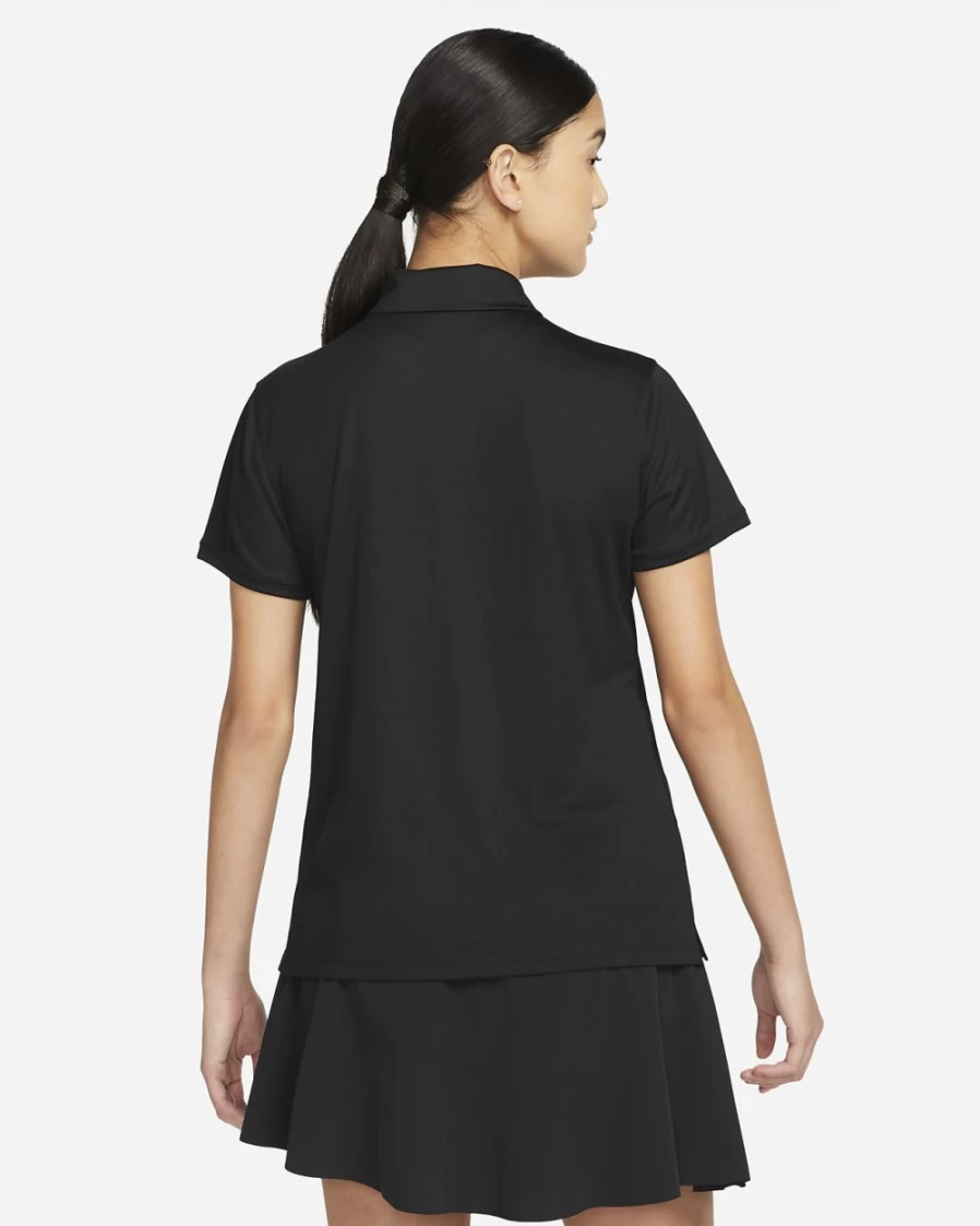 Nike Dri-FIT Victory Women's Golf Polo Shirt - Black & White Moisture-Wicking Performance Top