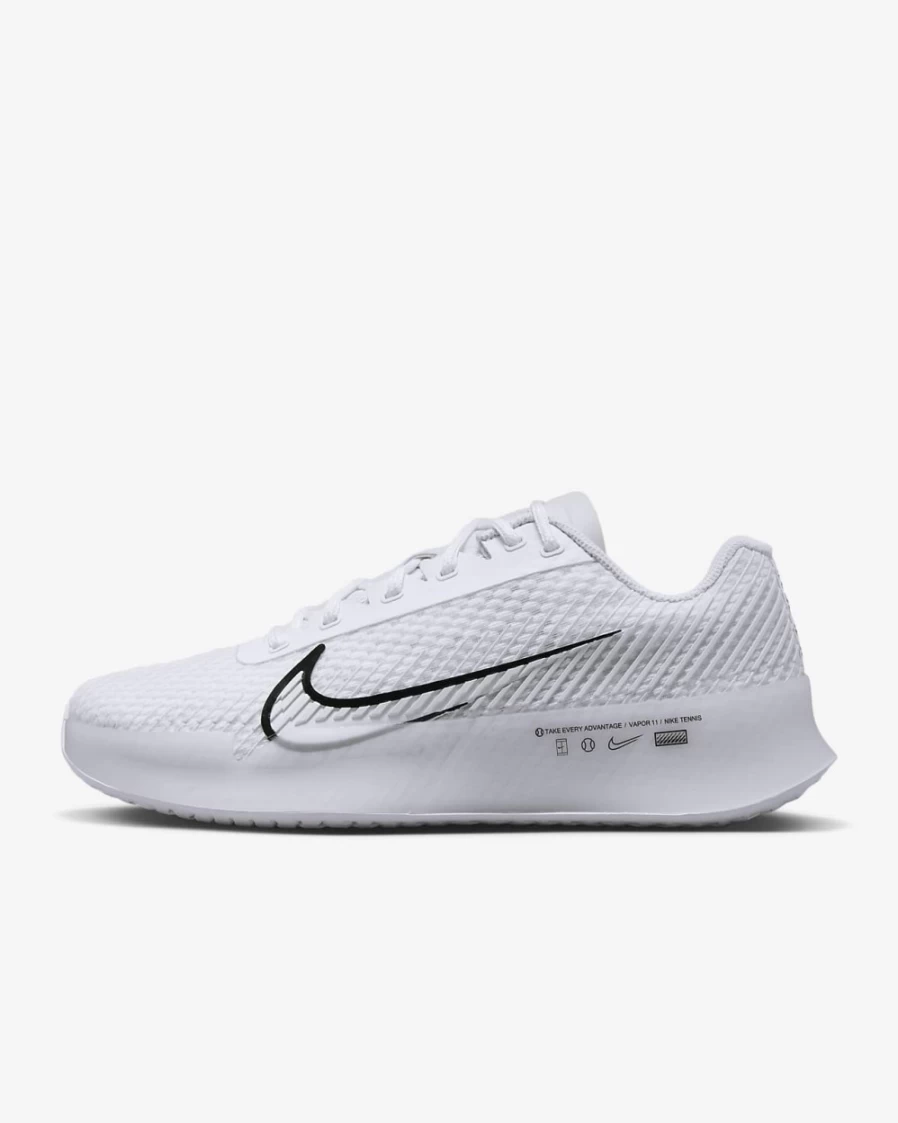 Nike Women's Air Zoom Vapor 11 White Summit White Black Tennis Shoes for Hard Court