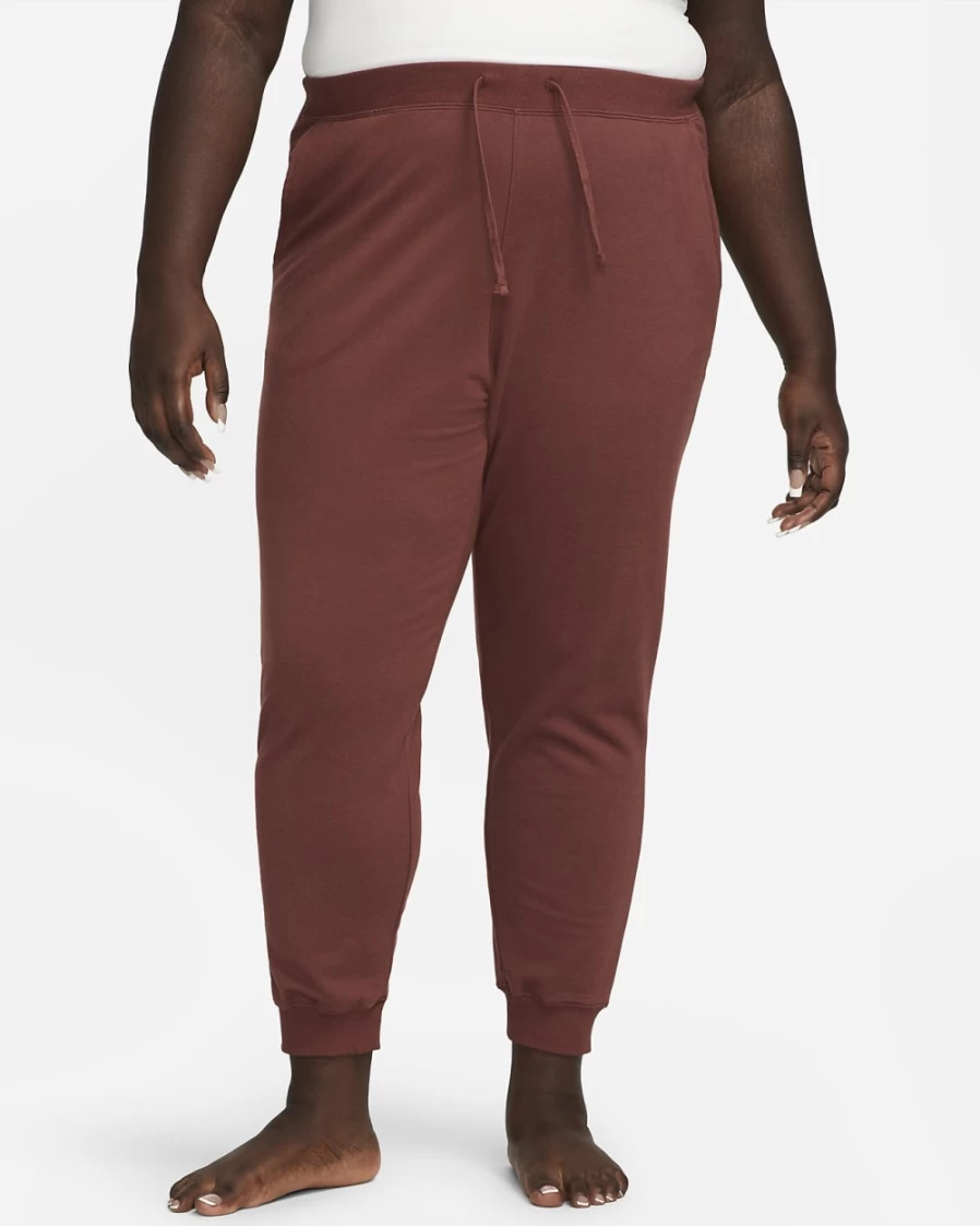 Nike Women's Plus Size 7/8 Fleece Yoga Joggers in Dark Pony/Iron Grey - Luxe Comfort