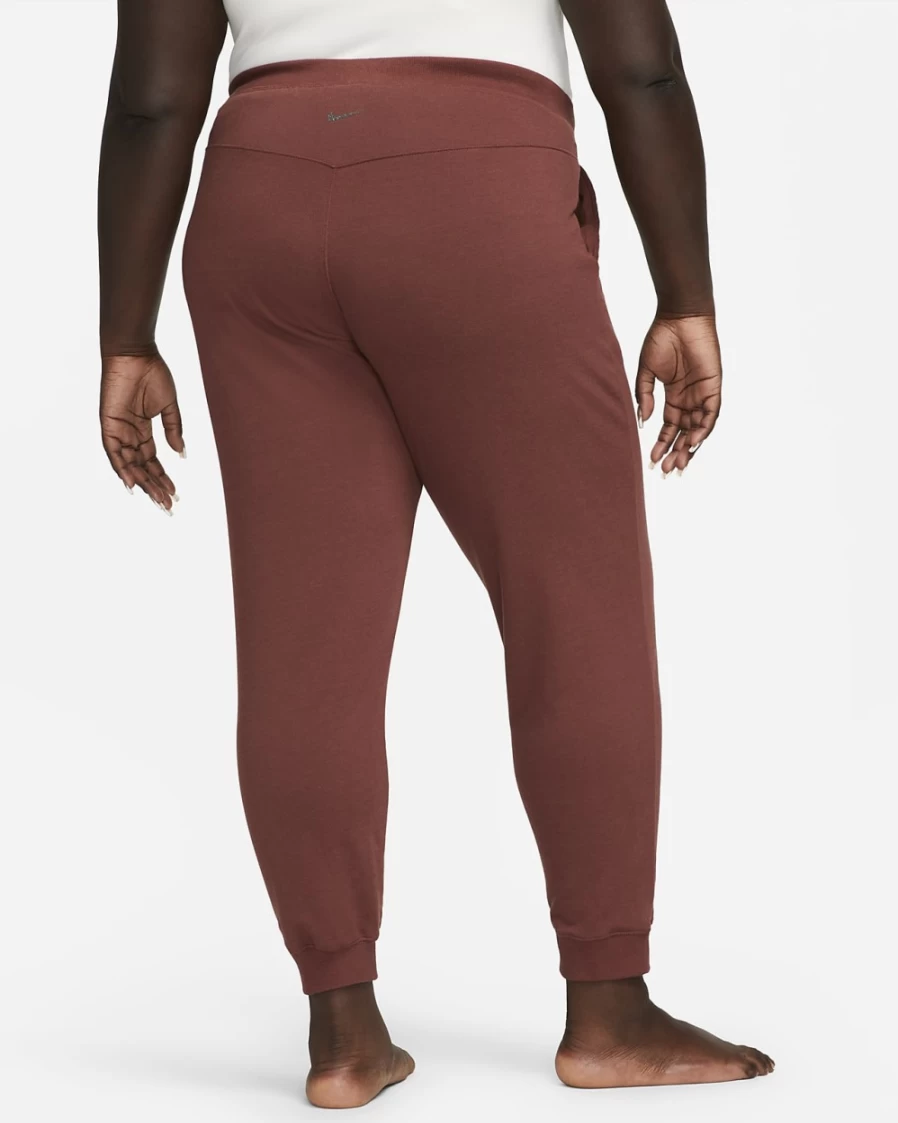 Nike Women's Plus Size 7/8 Fleece Yoga Joggers in Dark Pony/Iron Grey - Luxe Comfort