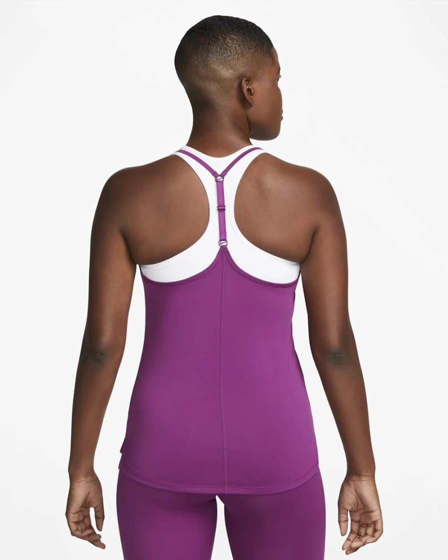 Nike Dri-FIT One Elastika Women's Tank Top - Viotech/White - Moisture-Wicking & Comfortable Workout Shirt