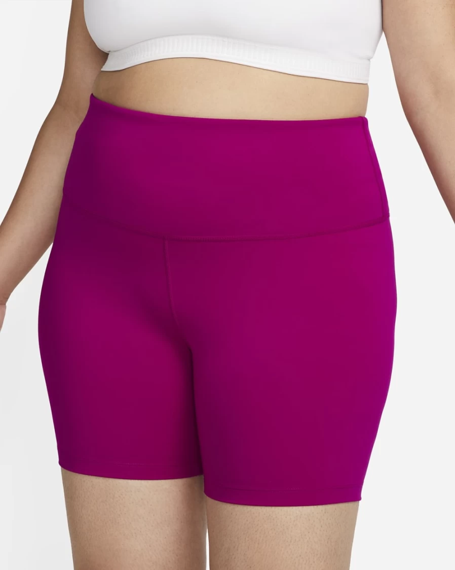 Nike Women's High-Waisted 7" Yoga Shorts - Plus Size in Dynamic Berry/Iron Grey
