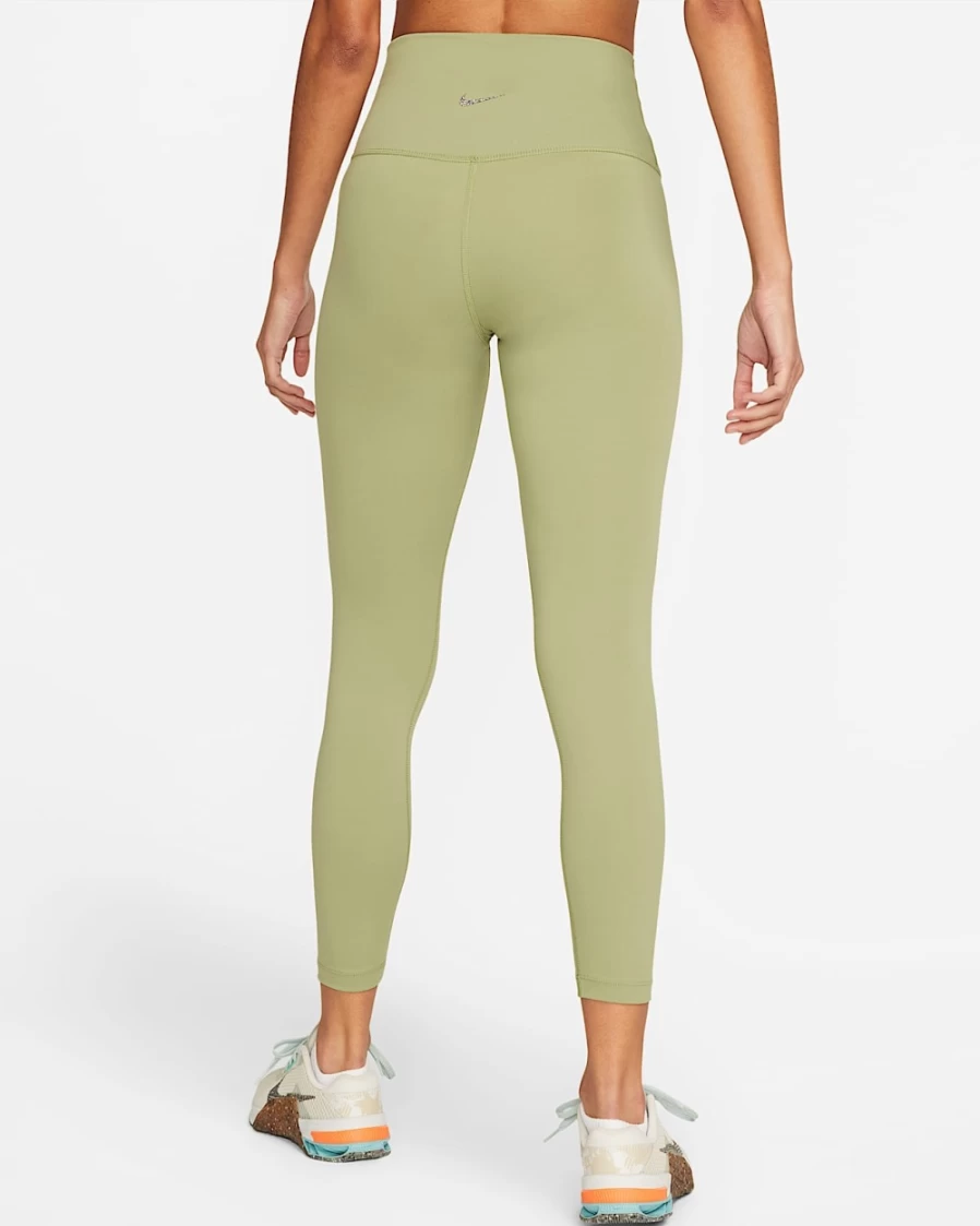 Nike Women's High-Waisted 7/8 Yoga Leggings in Oil Green & Iron Grey