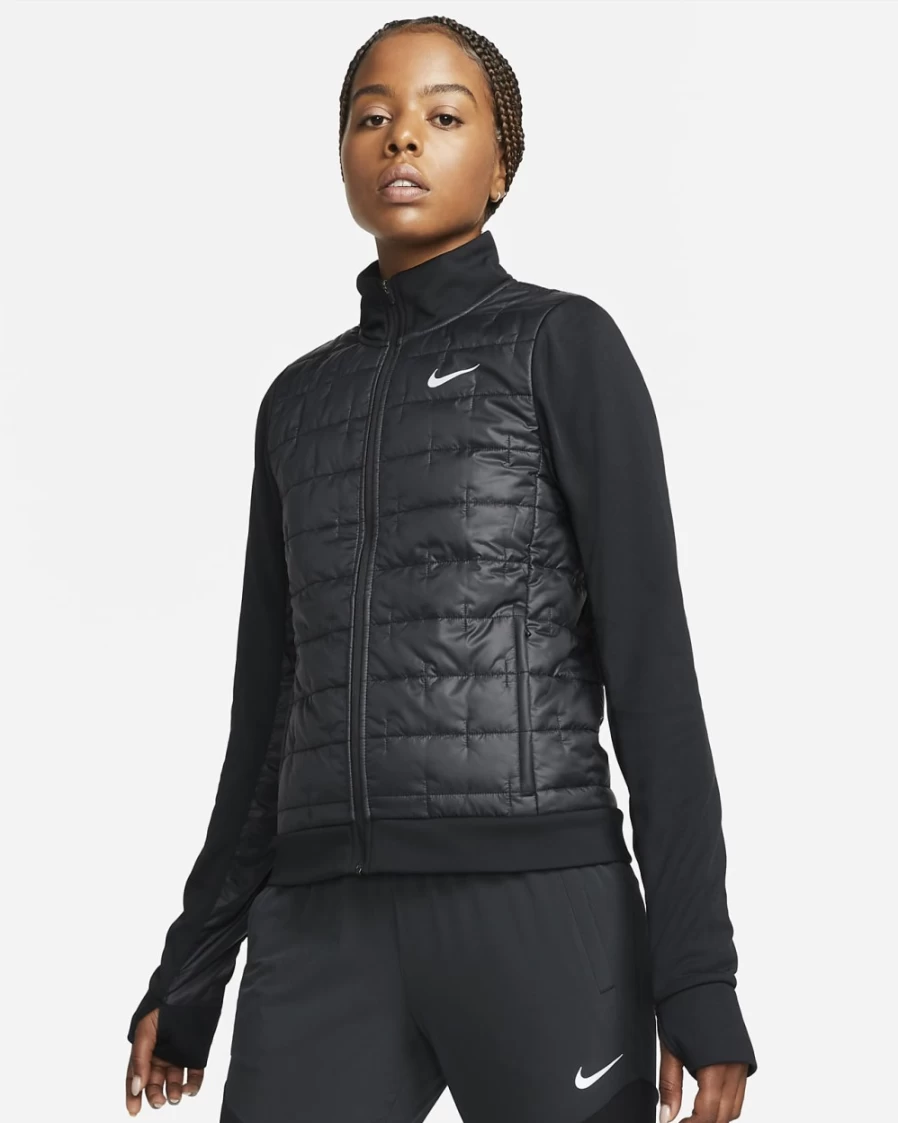 Nike Therma-FIT Women's Black Running Jacket - Lightweight Synthetic Fill for Cold Weather