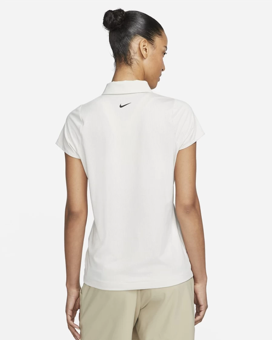 Nike Dri-FIT Women's Light Orewood Brown/Black Golf Polo Shirt – Moisture-Wicking & Breathable