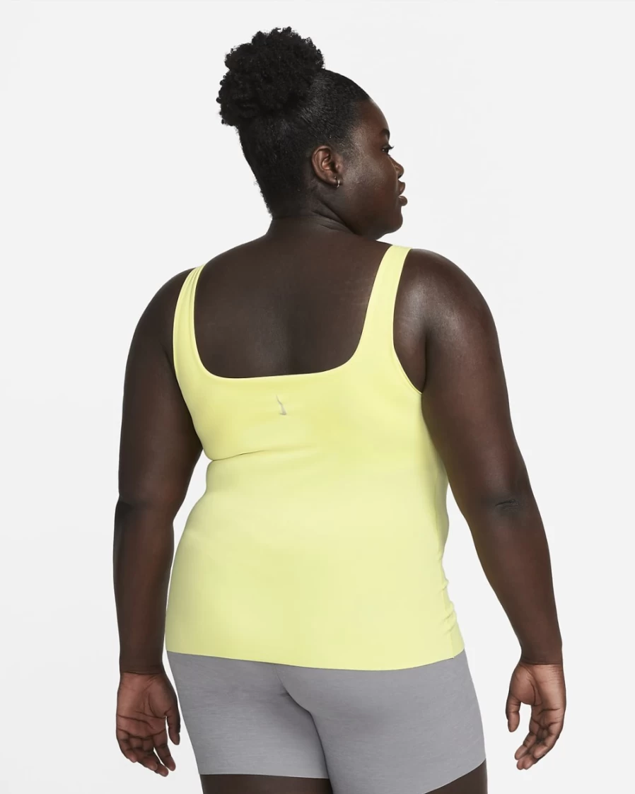 Nike Women's Plus Size Yoga Luxe Shelf-Bra Tank Top - Light Zitron/Grey Fog