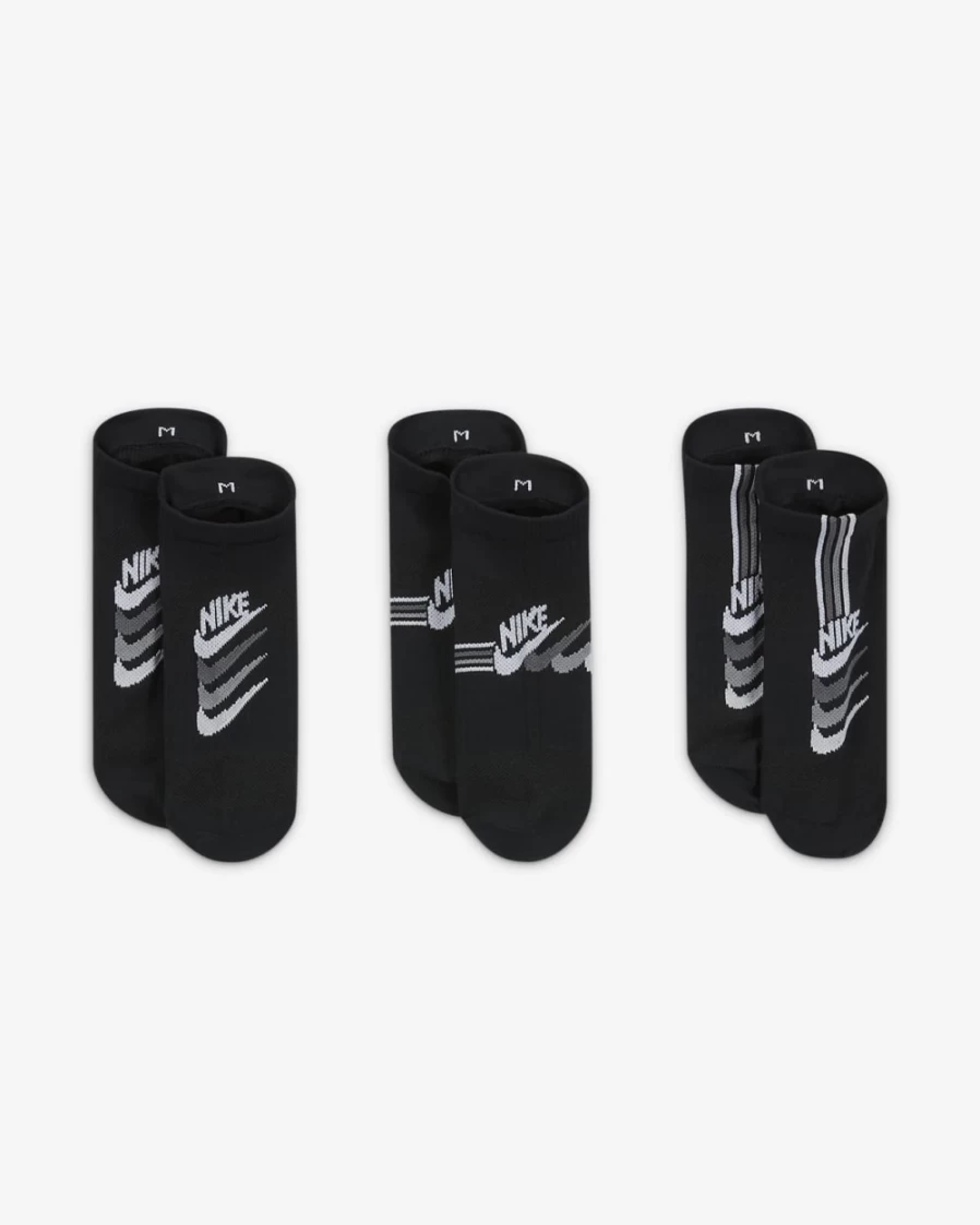 Nike Women's Multi-Color No-Show Training Socks 3-Pack - Lightweight & Breathable for Everyday Comfort