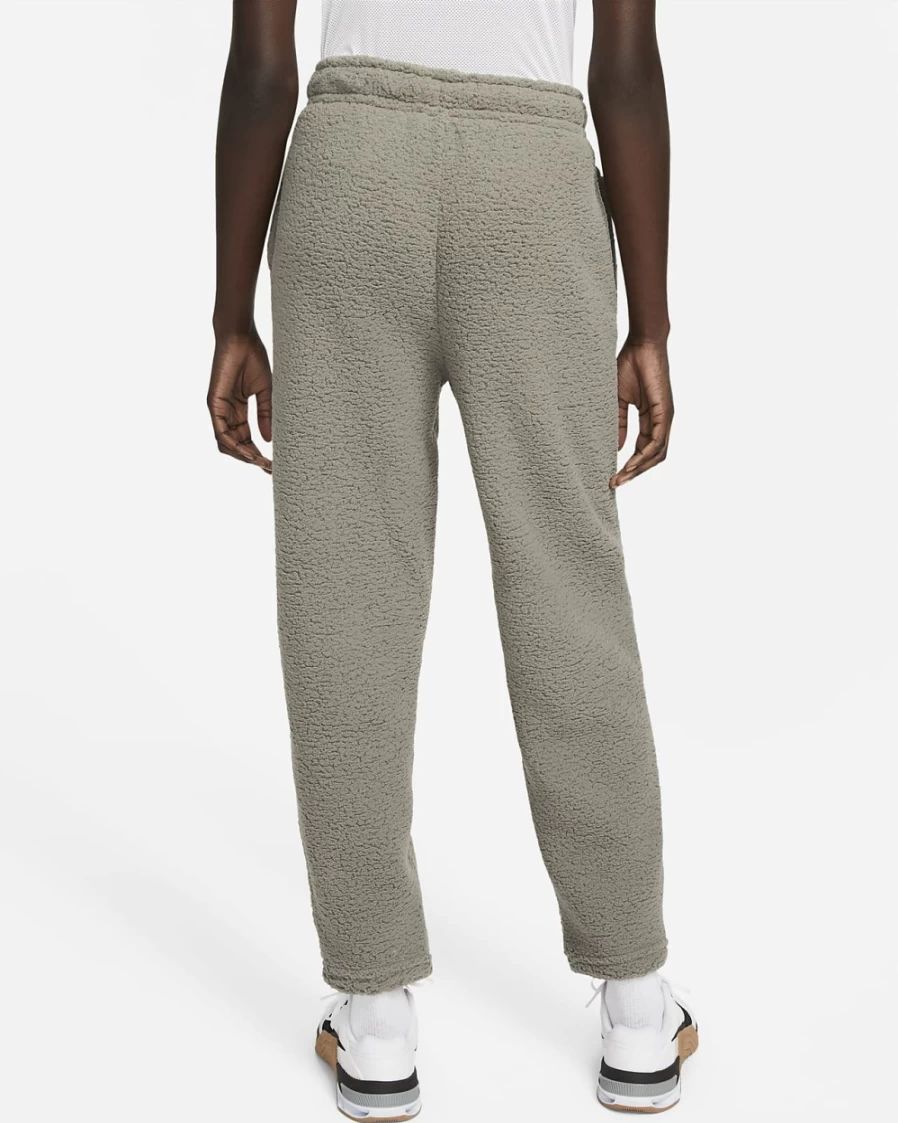 Nike Therma-FIT Women's Training Pants - Flat Pewter/White, Athletic Fleece Tights for Running & Workouts