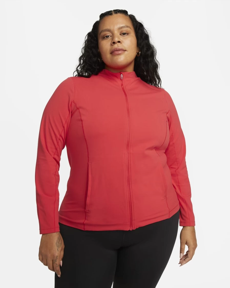 Nike Dri-FIT Luxe Women's Fitted Yoga Jacket in University Red - Plus Size Activewear