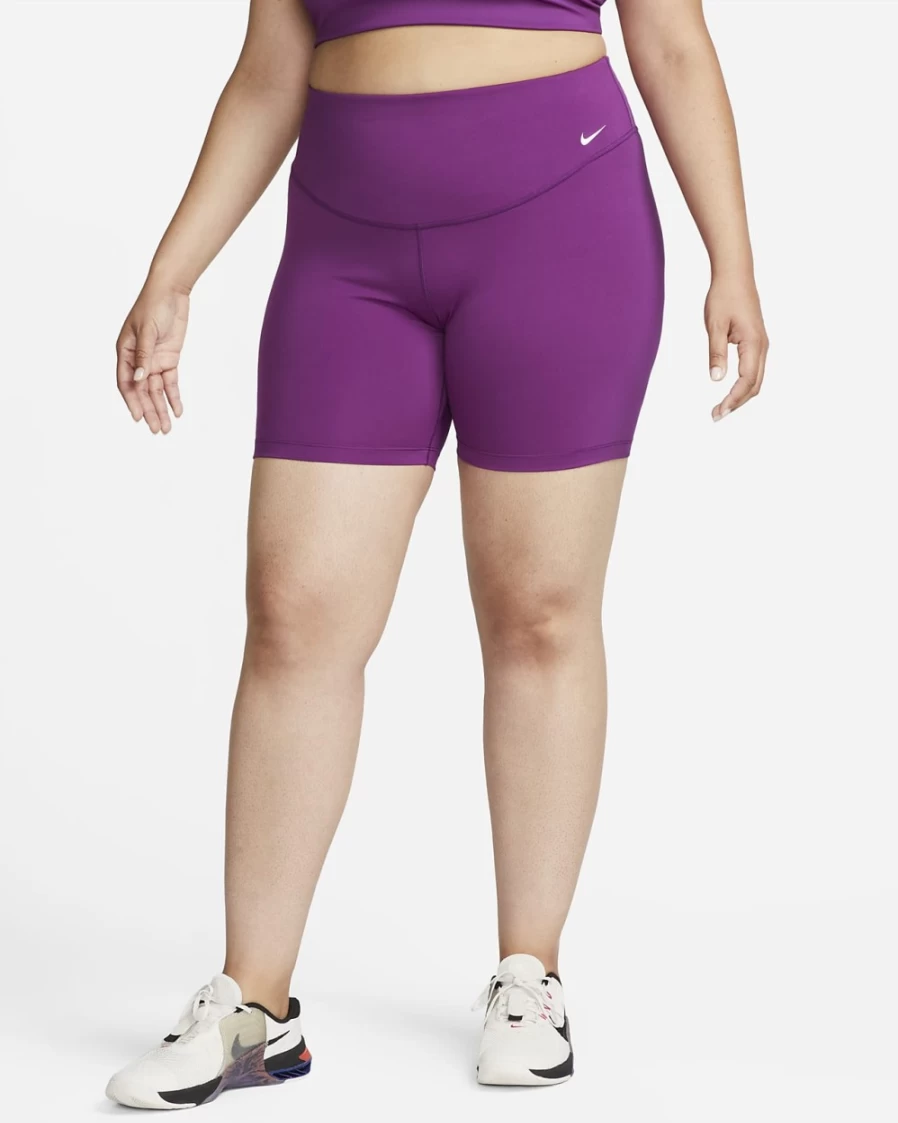 Nike Women's Viotech/White Mid-Rise 7" Bike Shorts - Plus Size Activewear