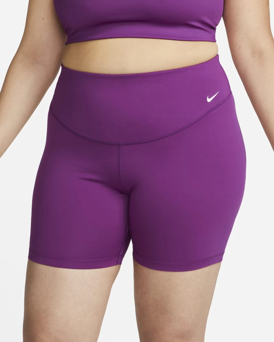 Nike Women's Viotech/White Mid-Rise 7" Bike Shorts - Plus Size Activewear