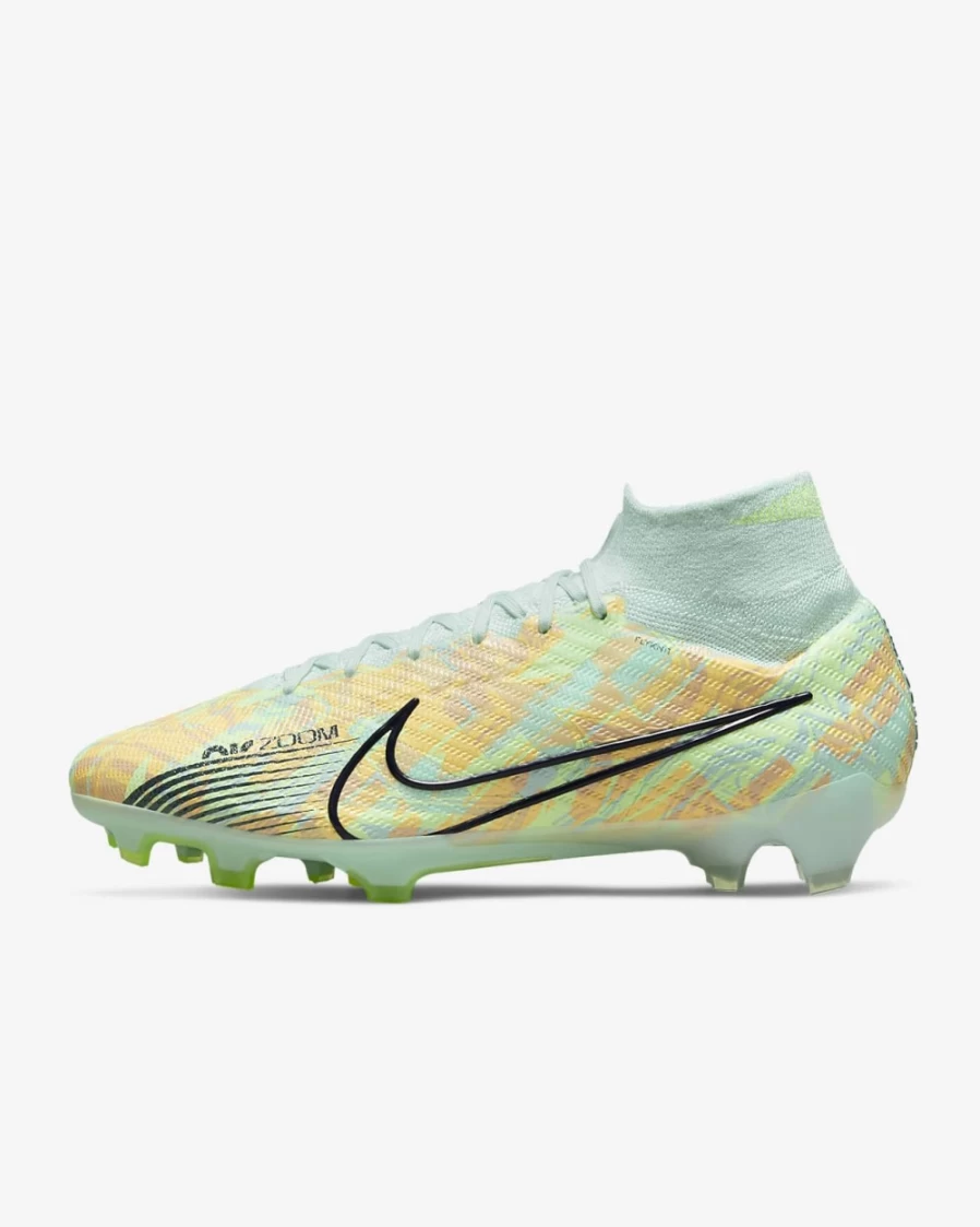 Nike Zoom Mercurial Superfly 9 Elite FG Firm-Ground Soccer Cleats for Men & Women - Barely Green/Total Orange/Ghost Green/Blackened Blue