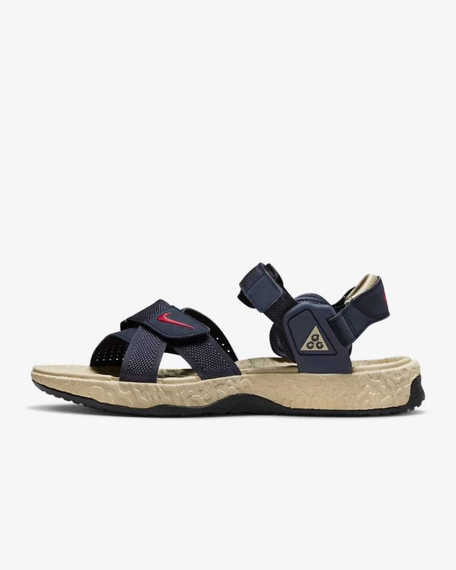Nike ACG Air Deschutz+ Sandals for Men & Women - Midnight Navy, Thunder Blue, Rattan, Light Crimson Outdoor Waterproof Hiking Shoes