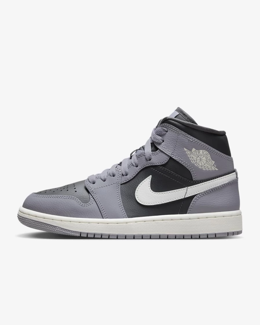 Nike Air Jordan 1 Mid Women's Shoes - Cement Grey/Anthracite/Sail