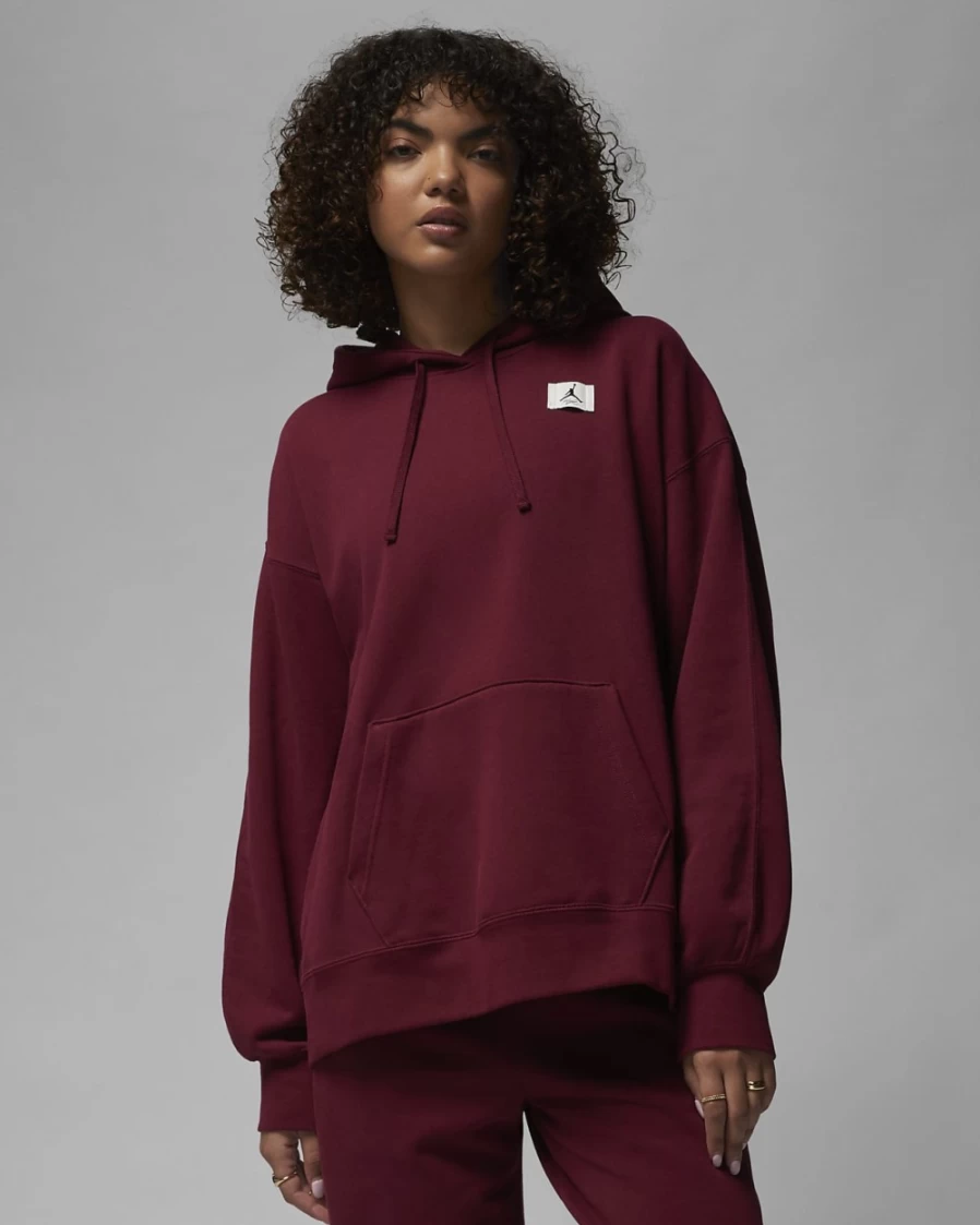 Nike Jordan Flight Women's Fleece Hoodie - Cherrywood Red Pullover for Women