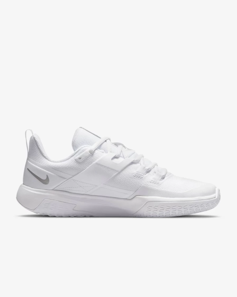 NikeCourt Vapor Lite Women's Tennis Shoes White/Metallic Silver - Hard Court Training & Match Sneakers