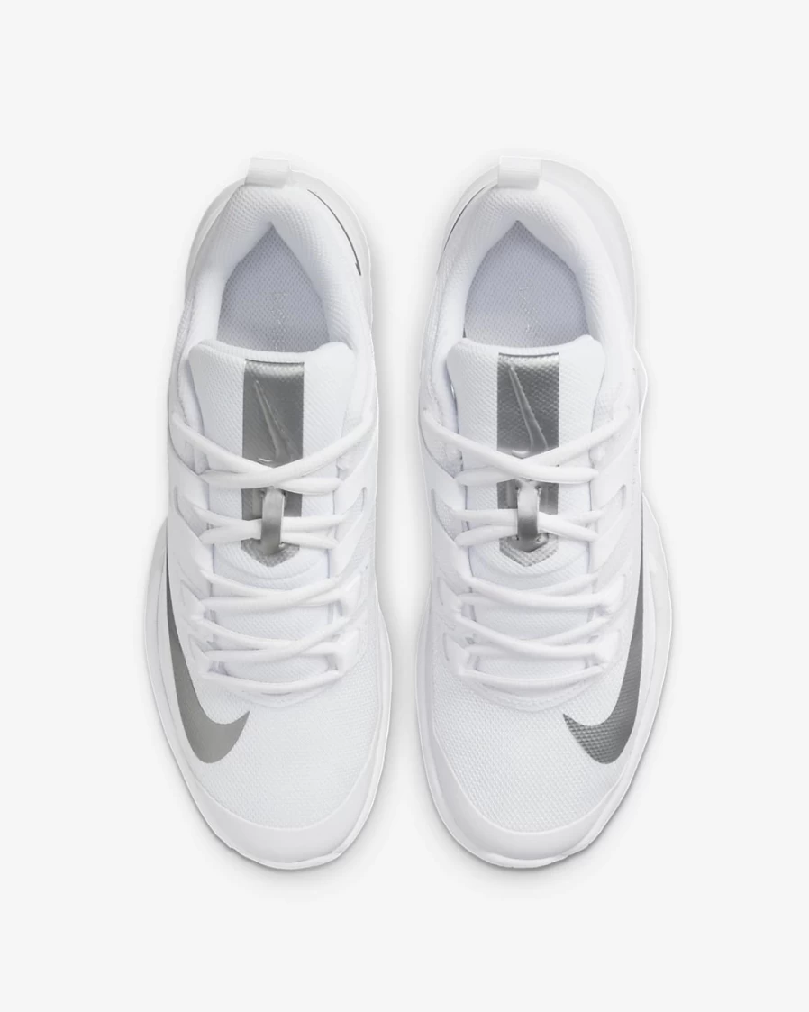 NikeCourt Vapor Lite Women's Tennis Shoes White/Metallic Silver - Hard Court Training & Match Sneakers