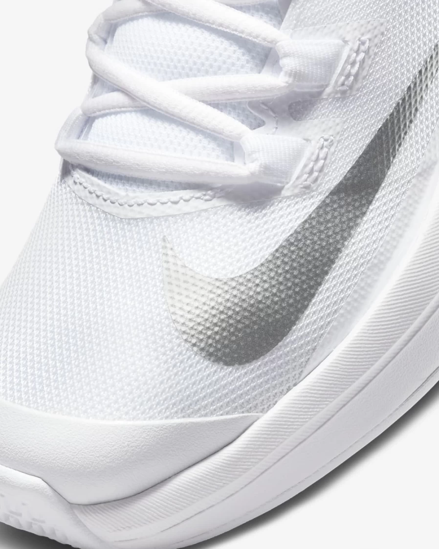 NikeCourt Vapor Lite Women's Tennis Shoes White/Metallic Silver - Hard Court Training & Match Sneakers