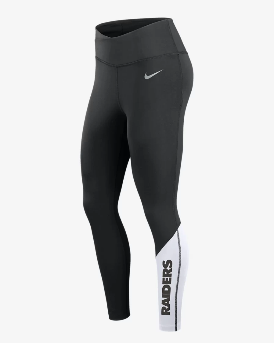 Nike Dri-FIT NFL Las Vegas Raiders Women's 7/8 Leggings - Black/White Workout Leggings for Women