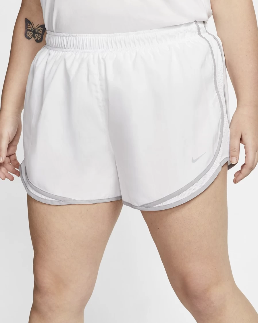 Nike Women's Plus Size Tempo Running Shorts - White, Atmosphere Grey, Wolf Grey