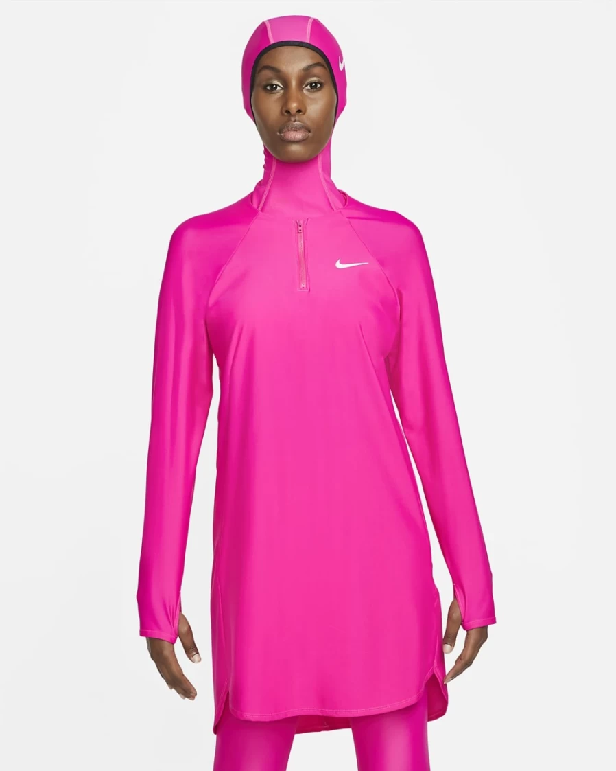 Nike Victory Women's Pink Prime Full-Coverage Swim Tunic Top
