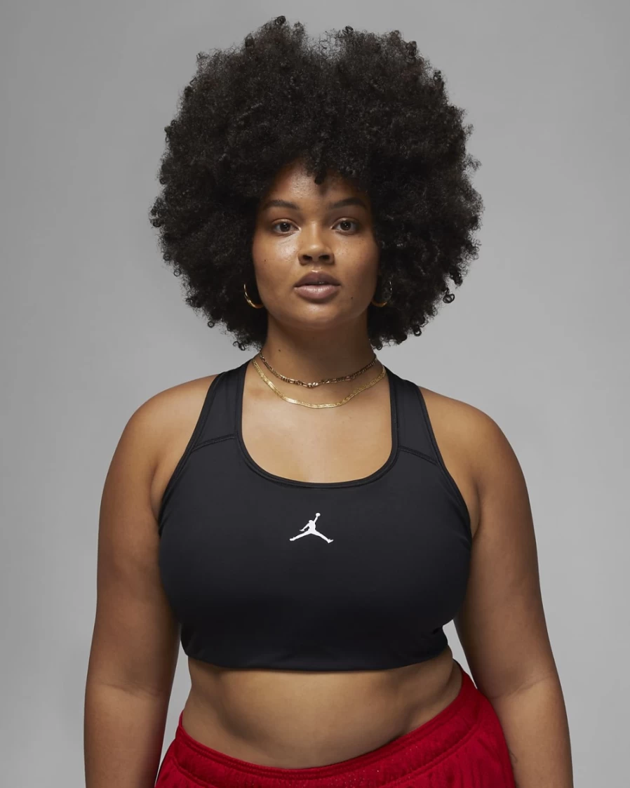 Nike Jordan Jumpman Women's Medium-Support Sports Bra - Black/White Plus Size 1-Piece Pad