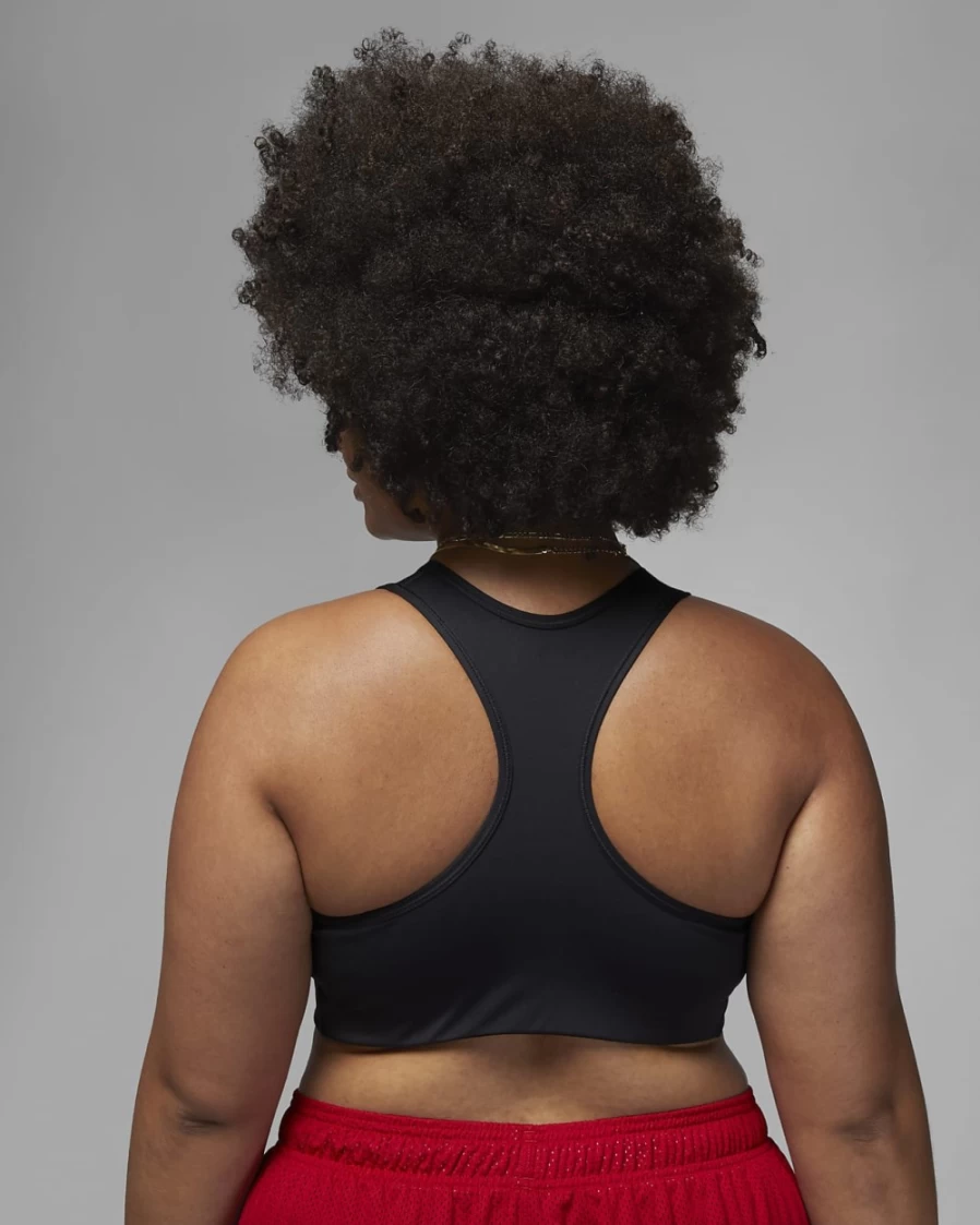 Nike Jordan Jumpman Women's Medium-Support Sports Bra - Black/White Plus Size 1-Piece Pad