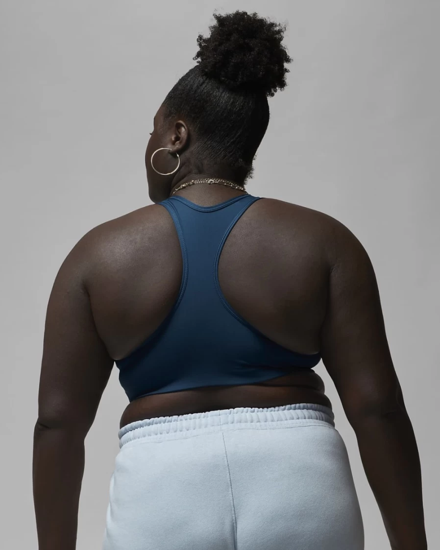 Nike Jordan Jumpman Women's Medium-Support Sports Bra - Valerian Blue/New Emerald - Plus Size