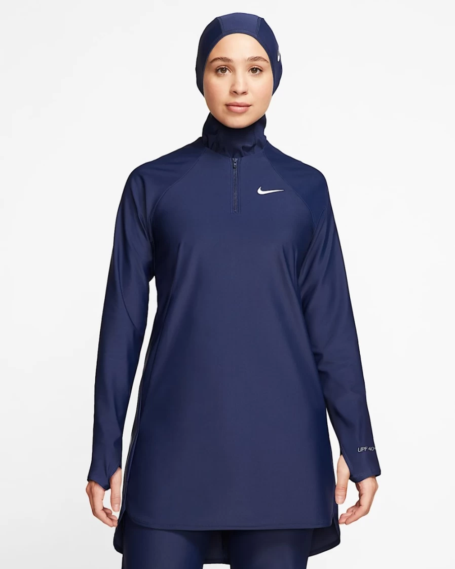 Nike Victory Women's Full-Coverage Swim Tunic - Midnight Navy Athletic Beach Cover-Up