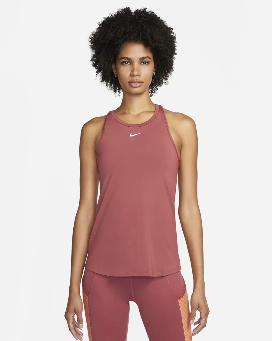 Nike Dri-FIT One Luxe Women's Slim Fit Tank Top - Canyon Rust - Breathable Workout Shirt for Women