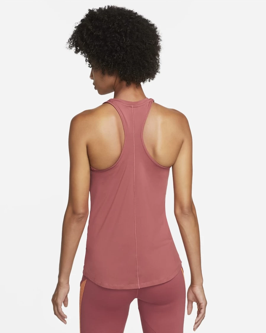Nike Dri-FIT One Luxe Women's Slim Fit Tank Top - Canyon Rust - Lightweight Moisture-Wicking Workout Shirt