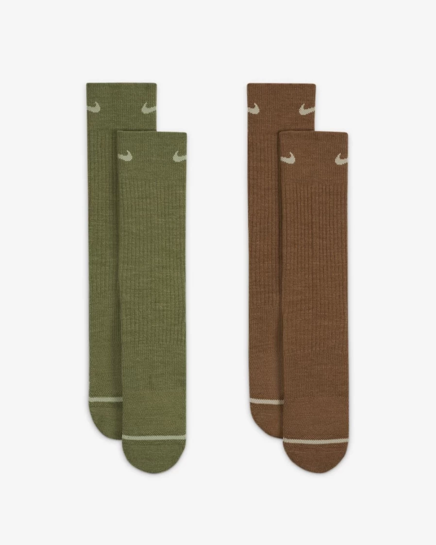 Nike Unisex Multi-Color Cushioned Crew Socks 2-Pack - Everyday Comfort Athletic Socks