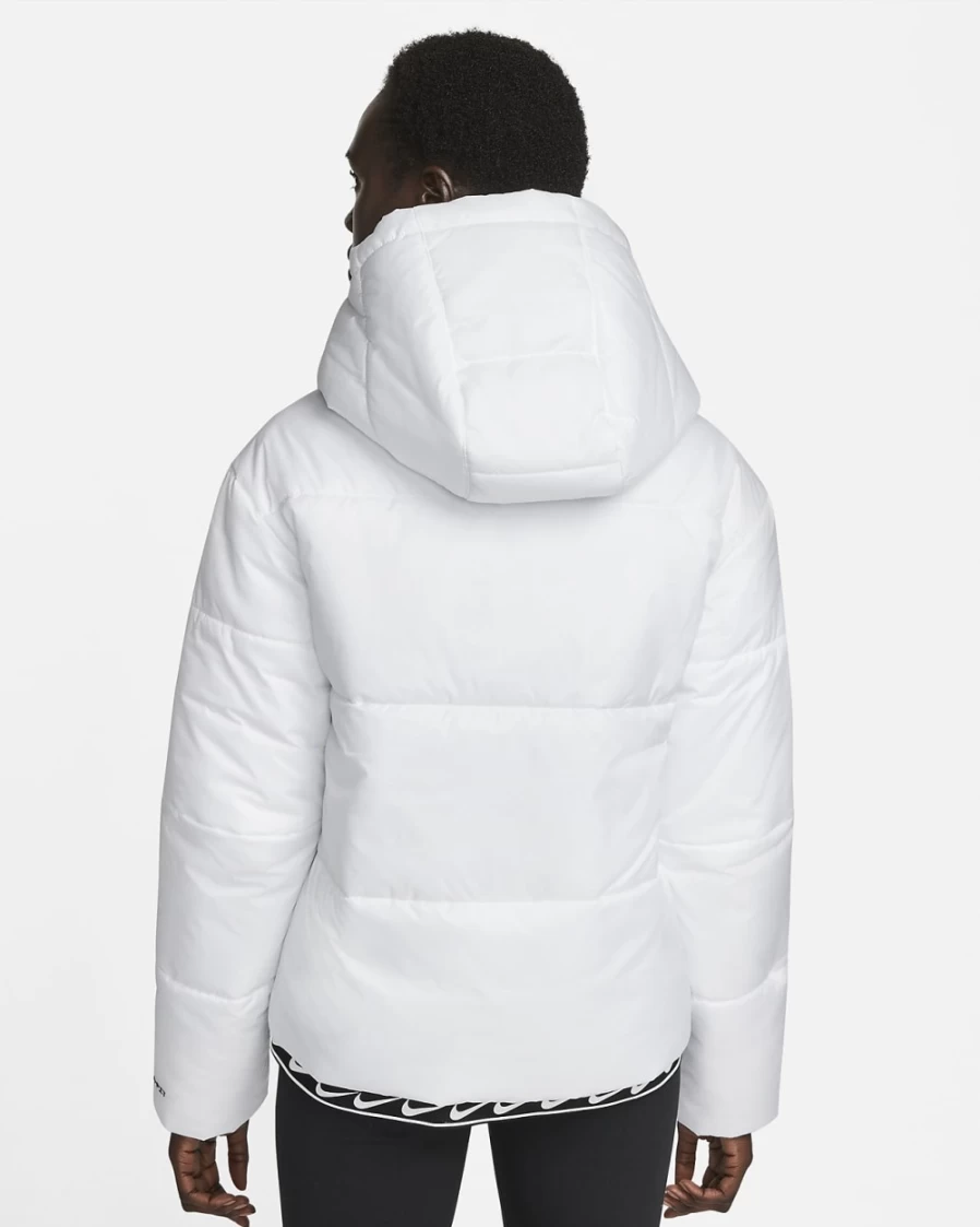 Nike Therma-FIT Repel Water-Resistant Women's Running Jacket - White/Black Windproof Training Coat