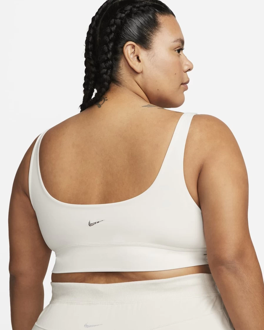 Nike Alate Solo Women's Light-Support Longline Sports Bra - Light Orewood Brown/Particle Grey - Plus Size Non-Padded Workout Top