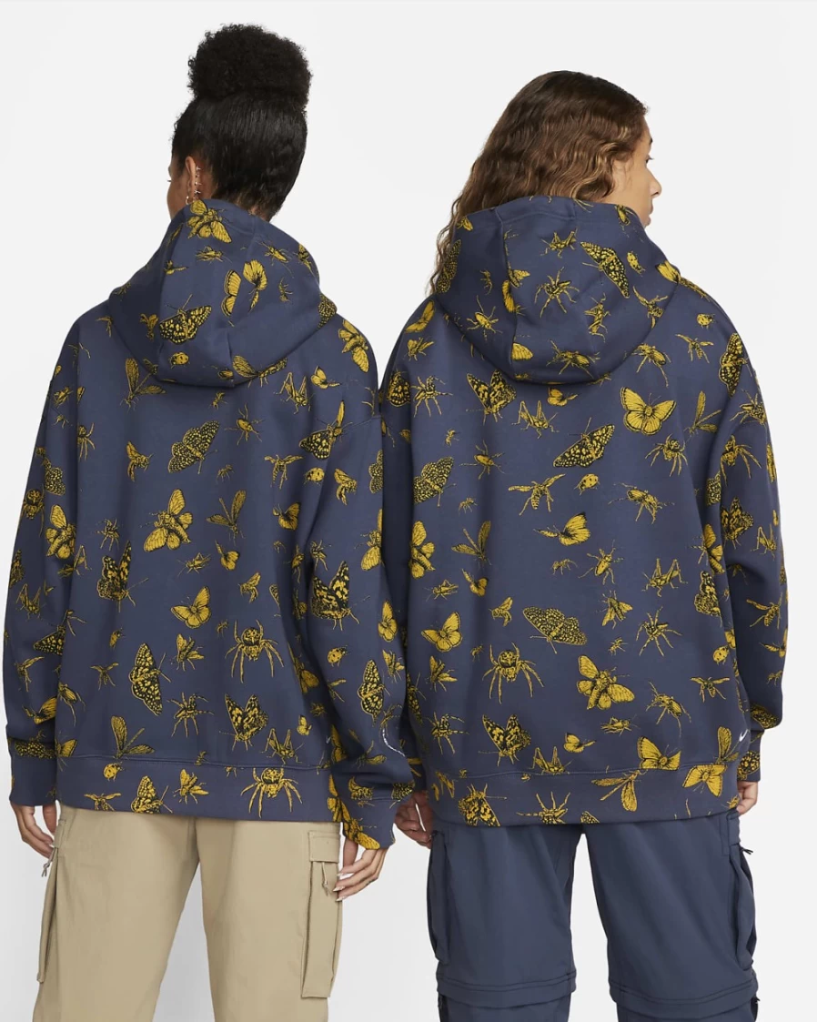 Nike ACG Therma-FIT Thunder Blue Allover Print Hoodie for Men & Women | Summit White & Black Details