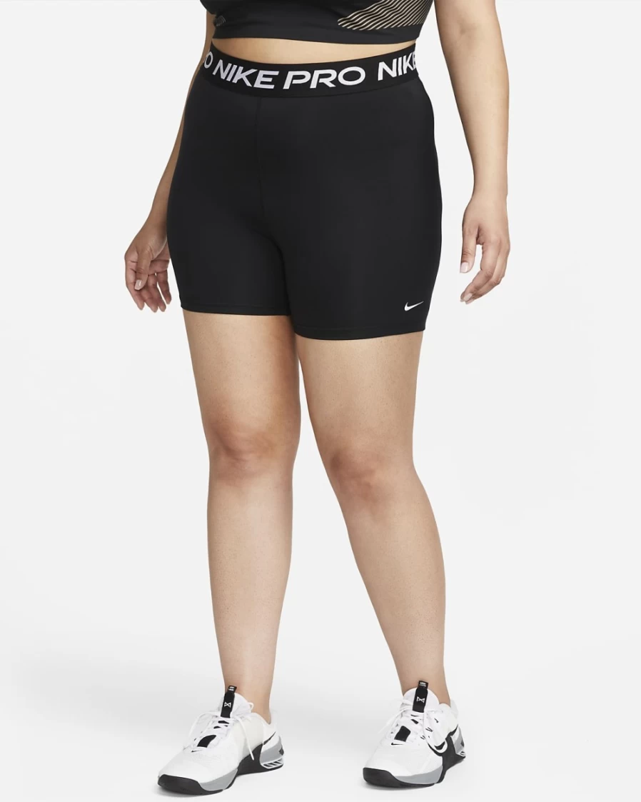 Nike Pro 365 Women's 5" Shorts Plus Size - Black/White Training & Workout Shorts for Women