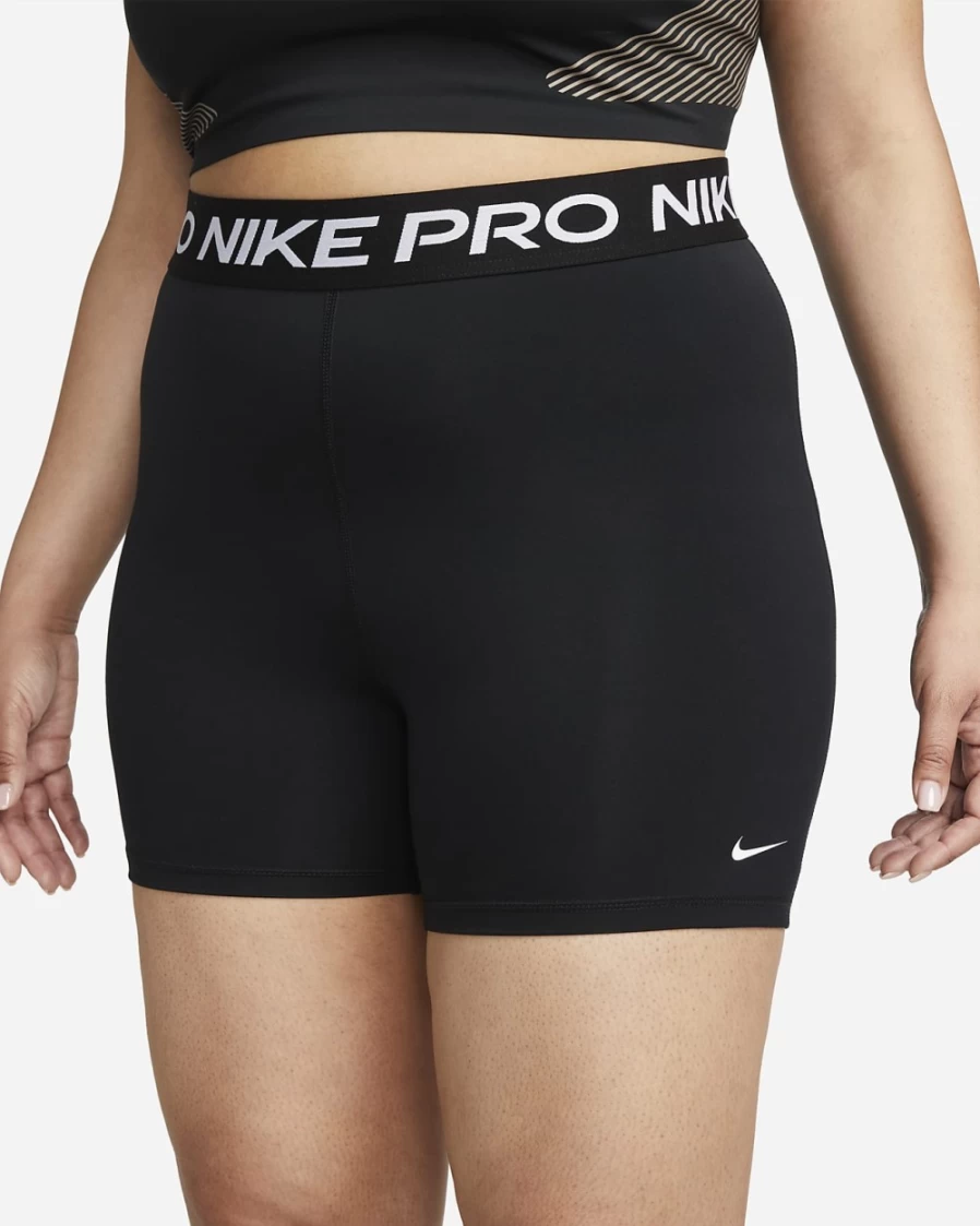 Nike Pro 365 Women's 5" Shorts Plus Size - Black/White Training & Workout Shorts for Women