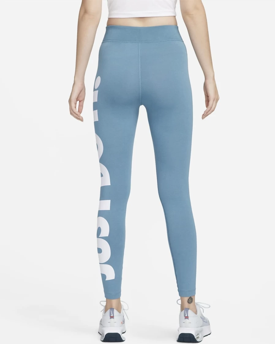 Nike Women's High-Waisted Graphic Leggings - Noise Aqua/White - Sportswear Essential Fitness Yoga Pants