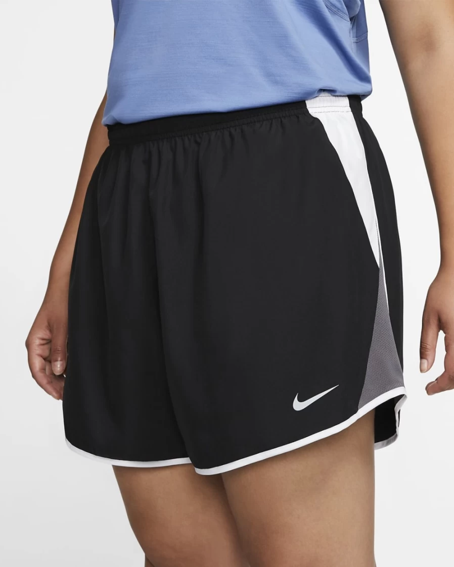 Nike Women's Plus Size Running Shorts - Black, White, Dark Grey, Wolf Grey - Lightweight & Breathable