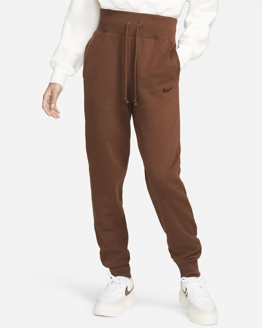 Nike Women's High-Waisted Joggers Cacao Wow/Black - Phoenix Fleece Sportswear