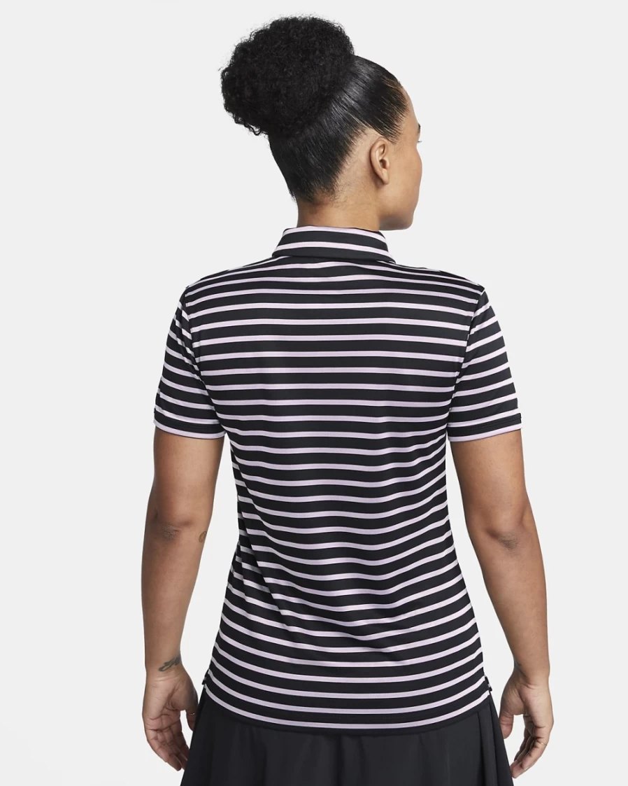 Nike Dri-FIT Victory Women's Black & White Striped Golf Polo Shirt