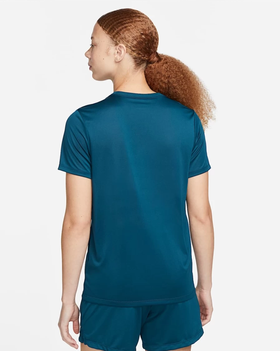 Nike Dri-FIT Women's Valerian Blue/White Moisture-Wicking Fitness T-Shirt