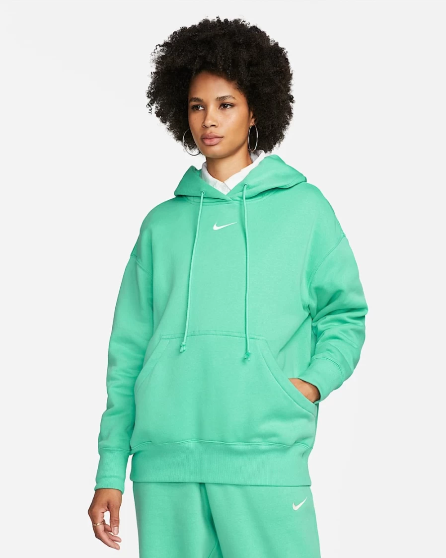 Nike Women's Light Menta/Sail Phoenix Fleece Oversized Pullover Hoodie | Sportswear
