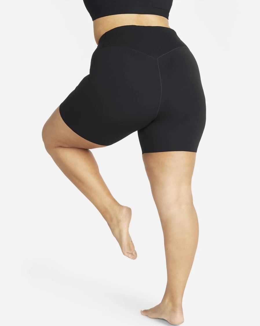 Nike Zenvy Women's High-Waisted 8" Biker Shorts - Plus Size Gentle-Support in Black/Black