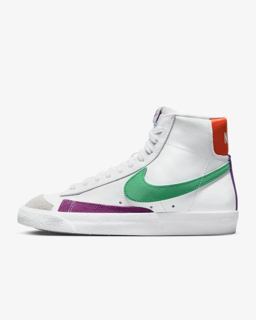 Nike Blazer Mid '77 Vintage Women's Sneakers in White, Picante Red, Fuchsia Dream & Stadium Green