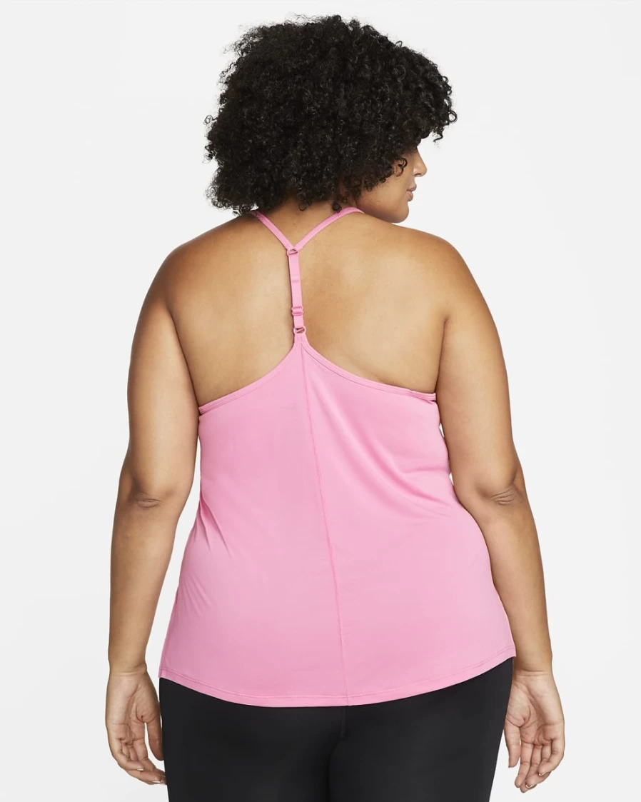Nike Dri-FIT One Elastika Women's Plus Size Tank Top - Pinksicle/White, Moisture-Wicking & Comfortable Workout Shirt