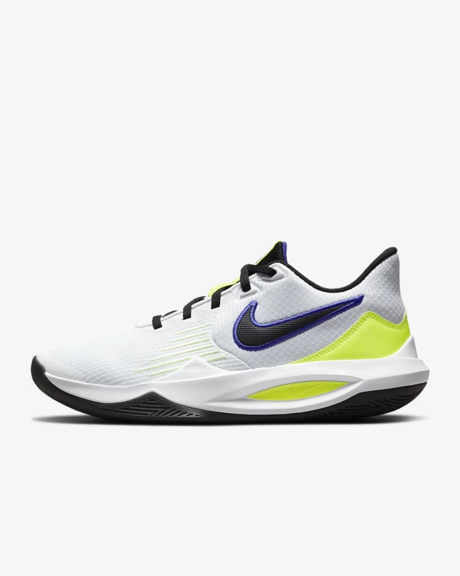 Nike Precision 5 Basketball Shoes for Men & Women - White/Barely Volt/Volt/Black