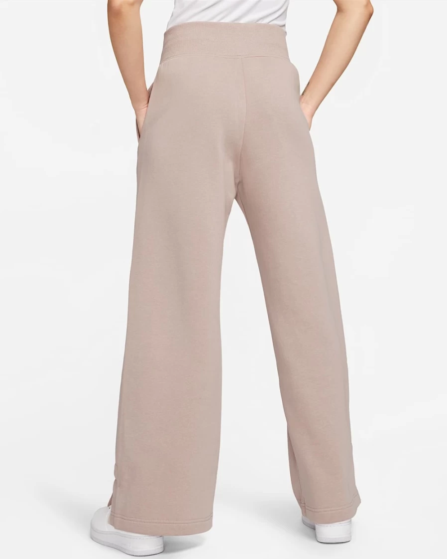 Nike Women's High-Waisted Wide-Leg Sweatpants - Diffused Taupe/Sail - Phoenix Fleece Comfort