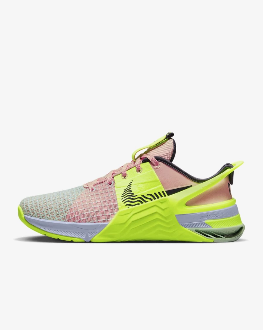 Nike Metcon 8 FlyEase Women's Training Shoes - Arctic Orange/Volt/Football Grey/Cave Purple - Easy On/Off Workout Shoes for Women